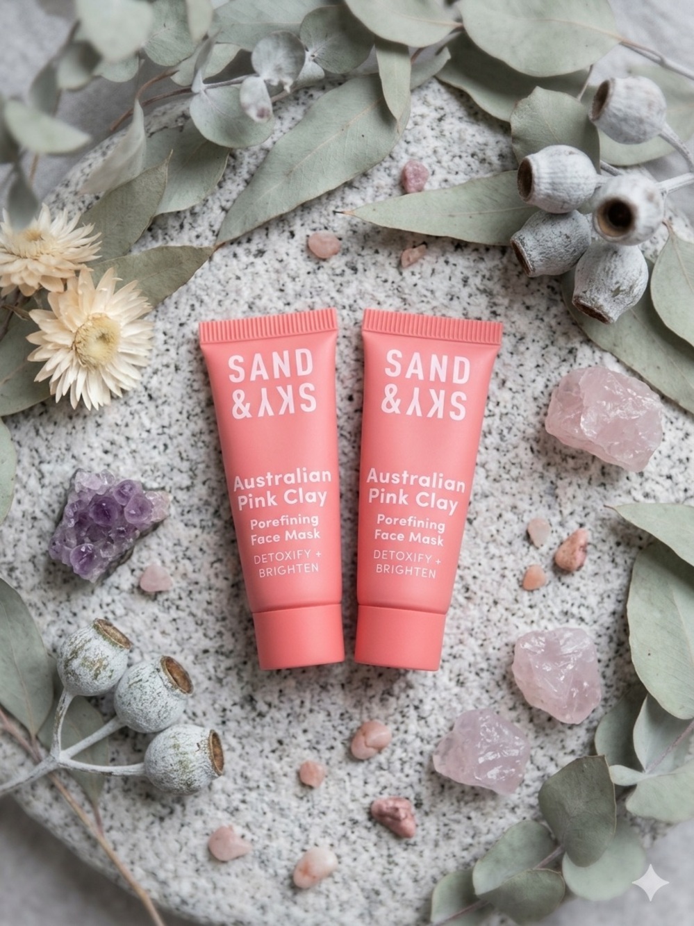 Sand & Sky Pink Clay Pore-Refining Face Mask Duo - Pink Tubes